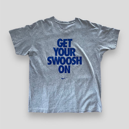 Nike Grey 'Get Your Swoosh On' Cotton Tee - X-Large