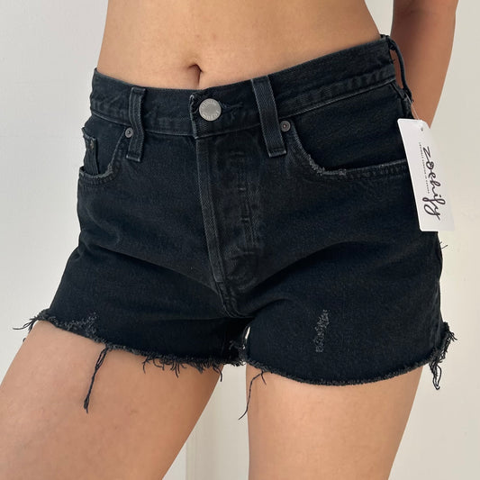 Denim Forum Black Cutoff Shorts - W24