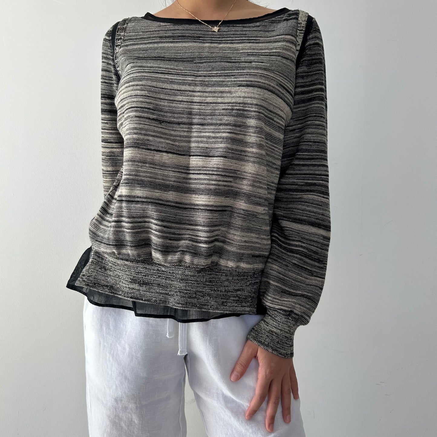 Antipast Made in Japan Striped Cotton Knit Jumper - Small