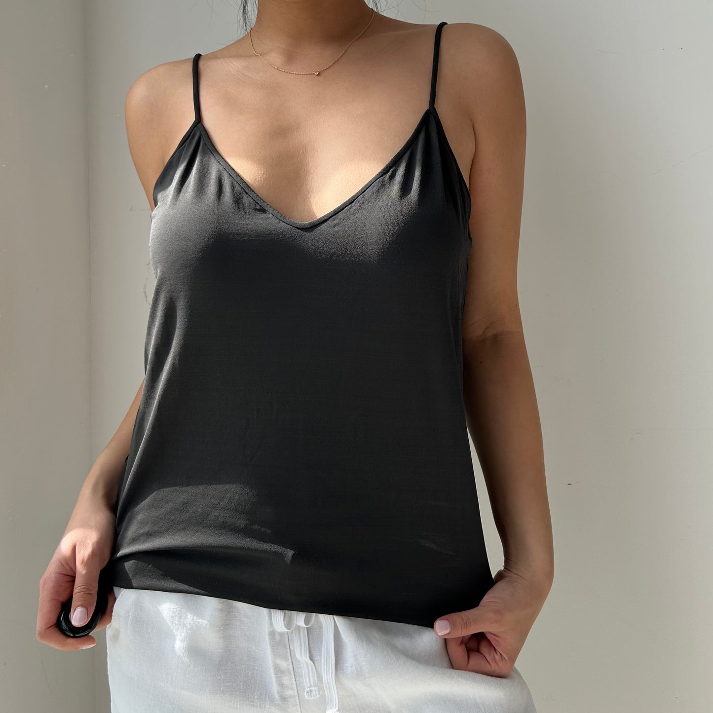 Giorgio Armani Dark Grey V-Neck Tank - Large