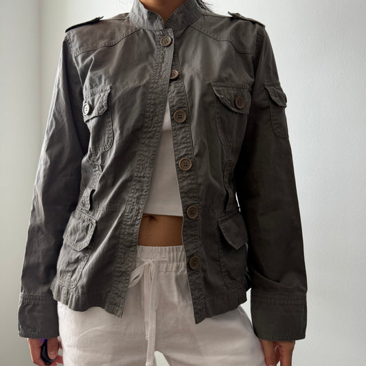 Coupé Khaki Military Utility Jacket - Small