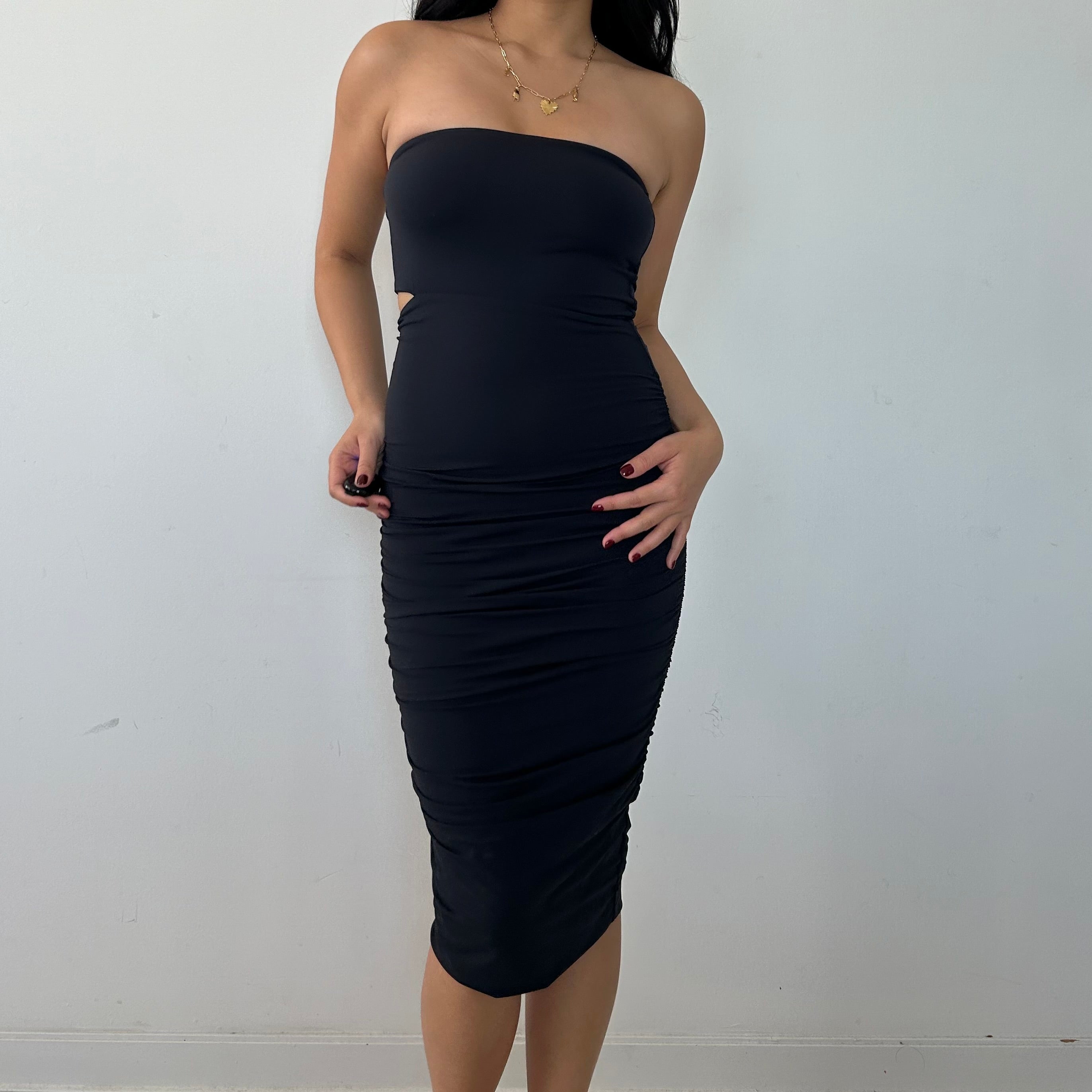 Kookai Australia Black Bodycon Midi Dress X Small Zoehify