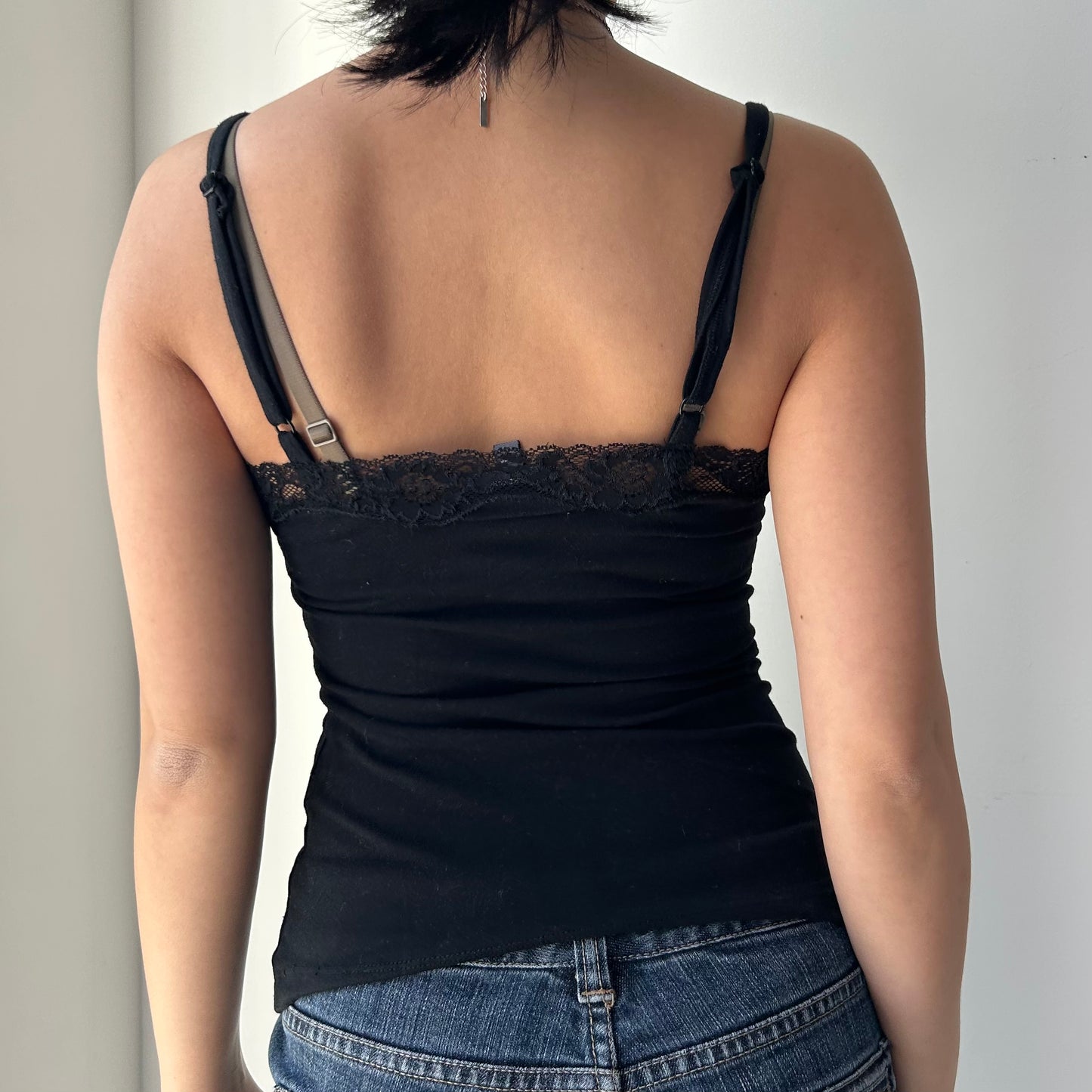 Jacob Connexion Black Lace Trim Beaded Cami - X-Small