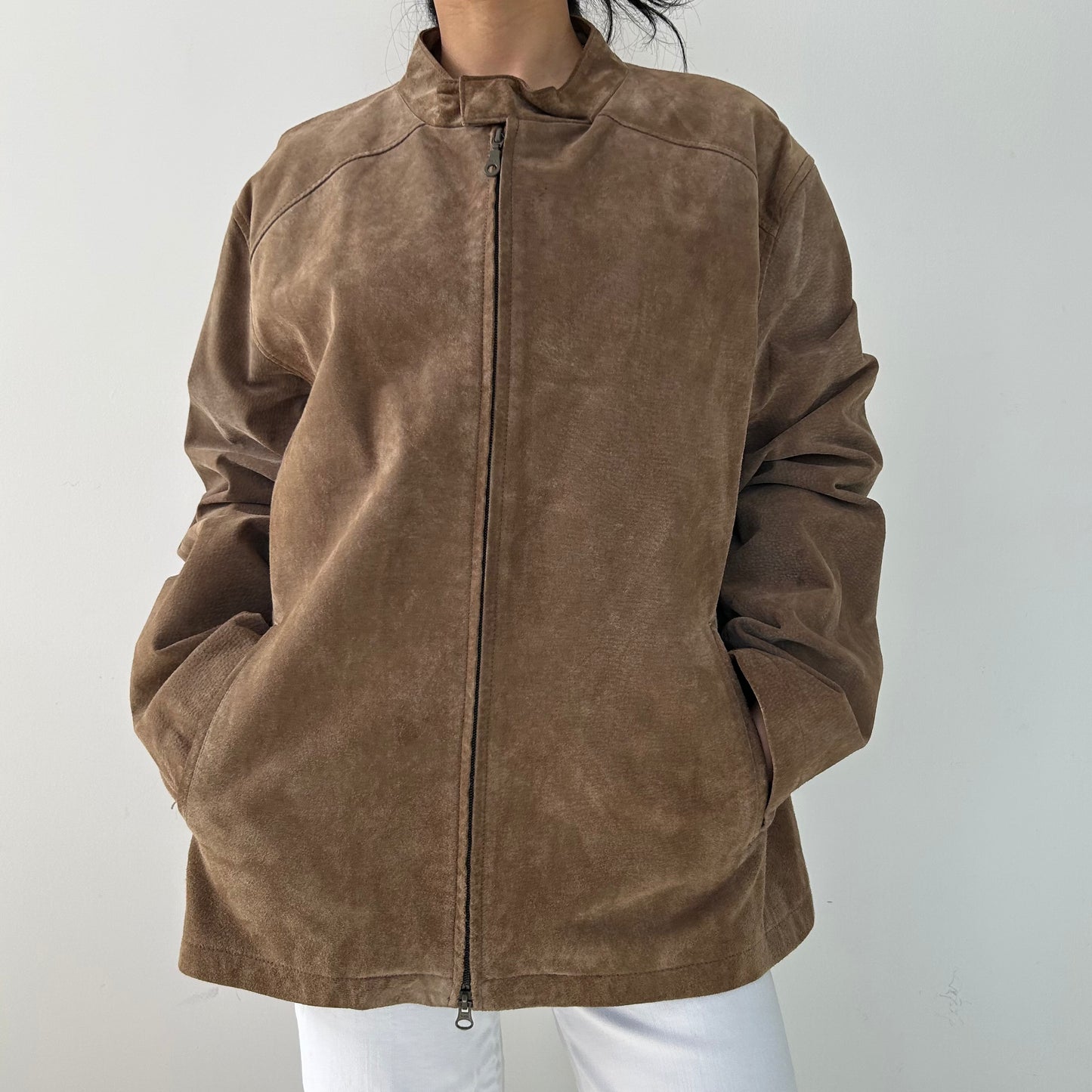Danier Brown Suede Zip Jacket - X-Large