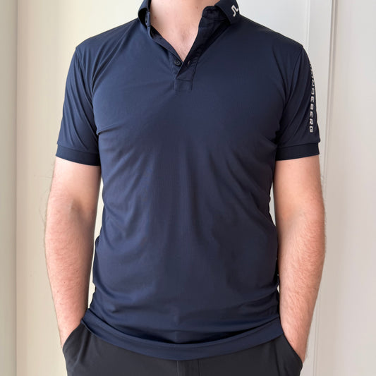 J. Lindeberg Navy Short Sleeve Polo Shirt - Medium