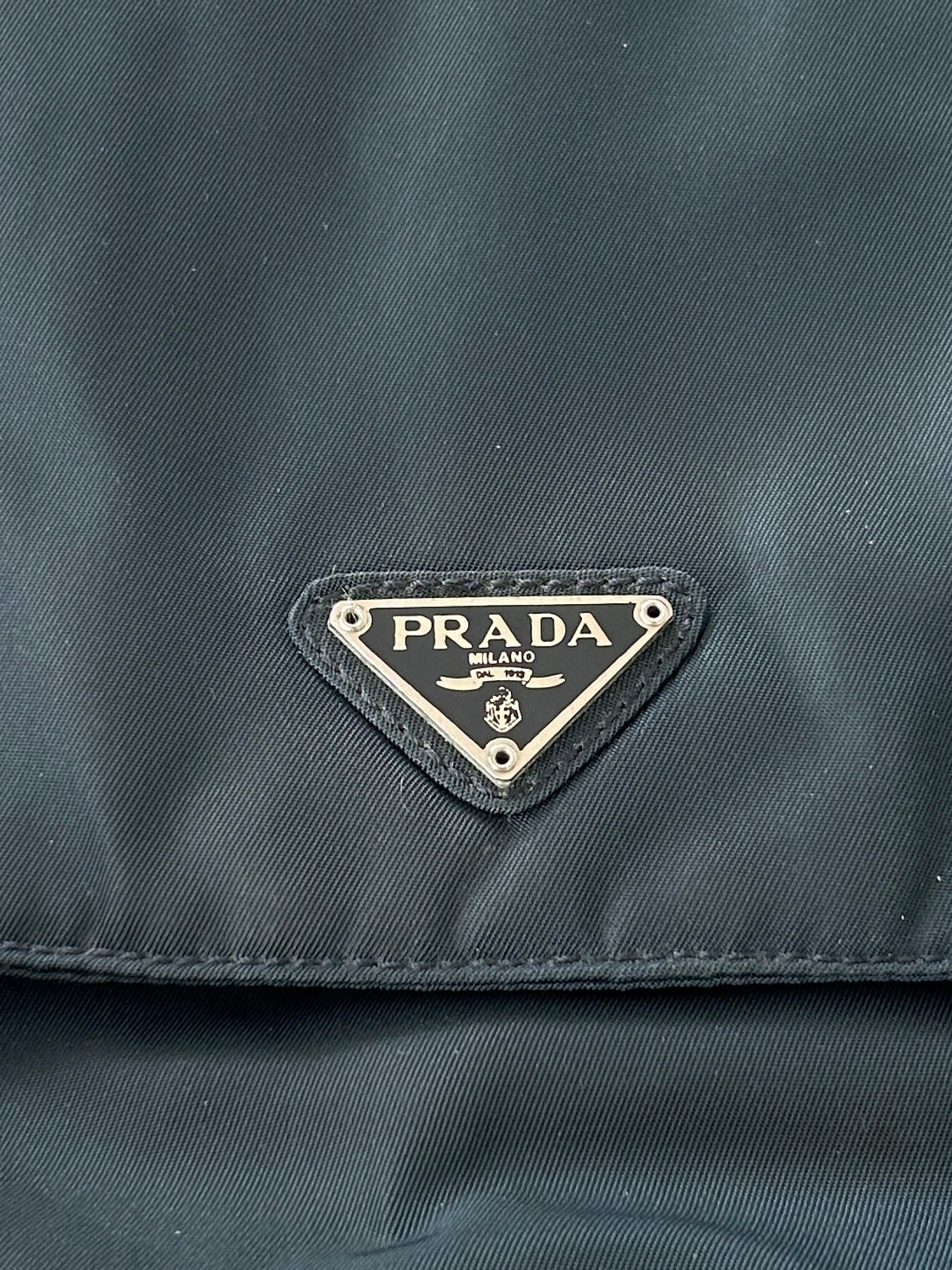 Vintage 90s Prada Black Tessuto Nylon Accordion Flap Messenger Bag