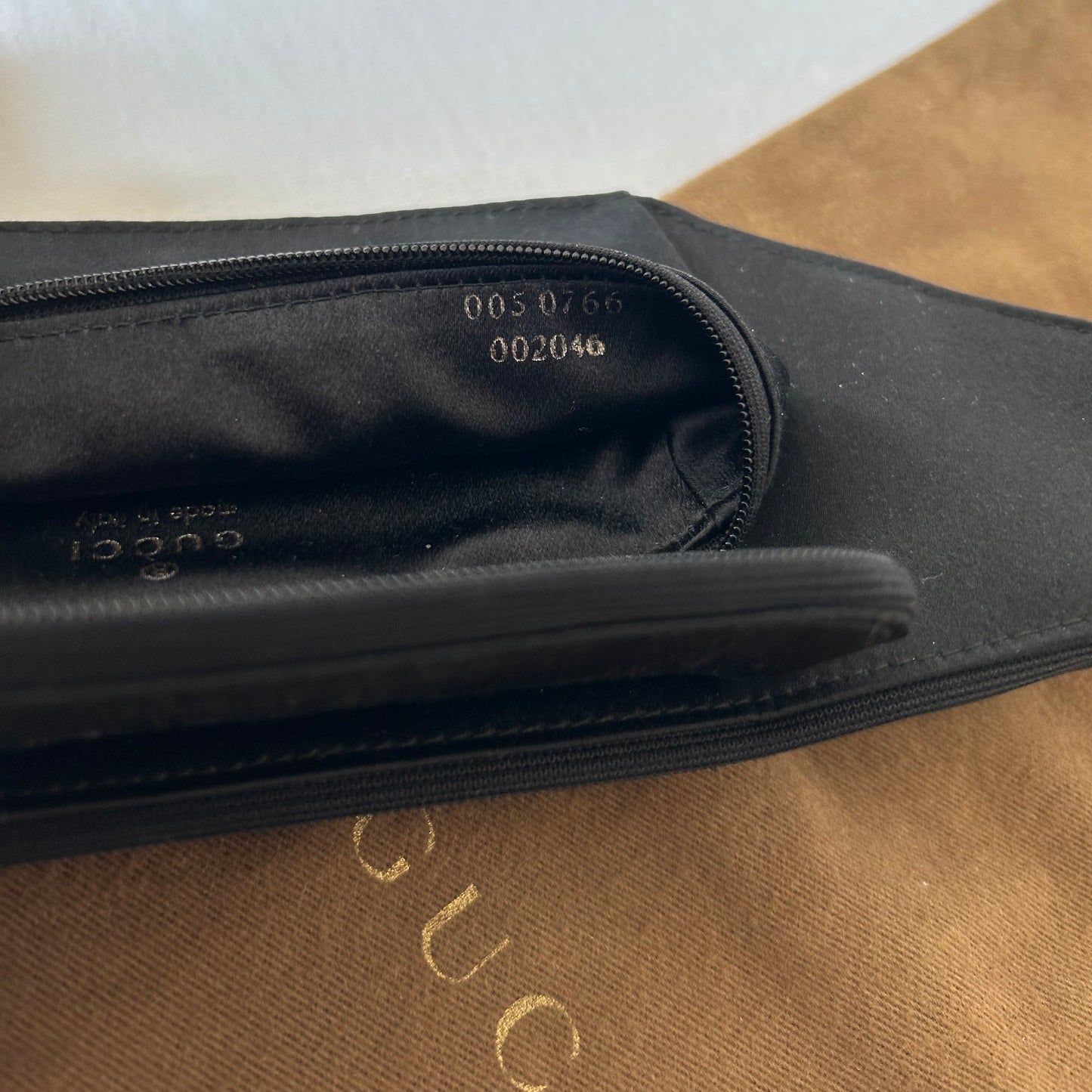S/S 2001 Gucci by Tom Ford Mini Black Satin Waist Bag