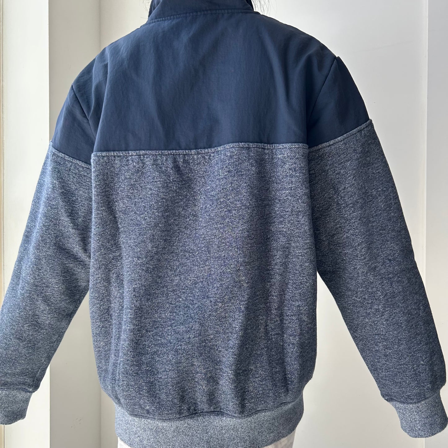 Roots Navy and Heather Quarter Zip Sweatshirt - Medium