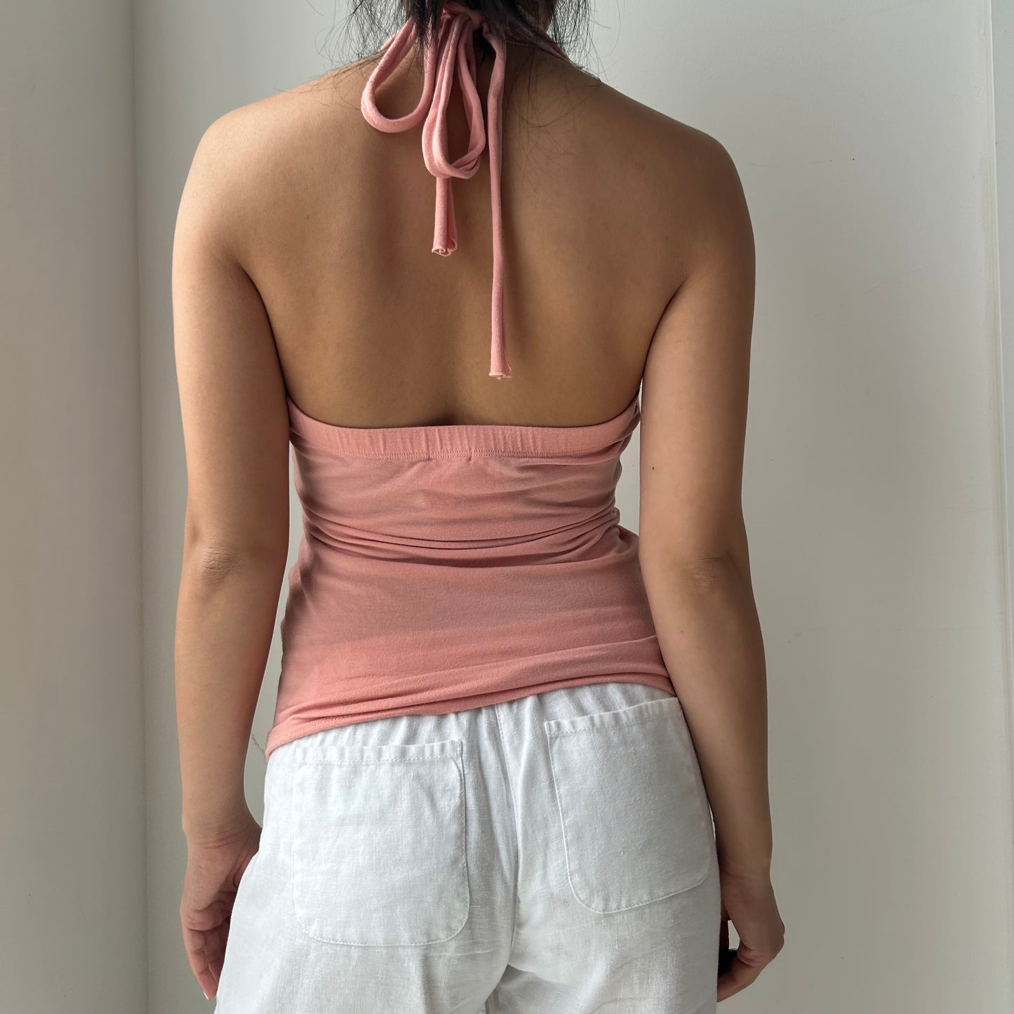 Made in Japan Peach Halter Neck Backless Tank - Medium