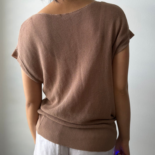 Japanese Label Rouge Vif Knit Short Sleeve Blouse - Small