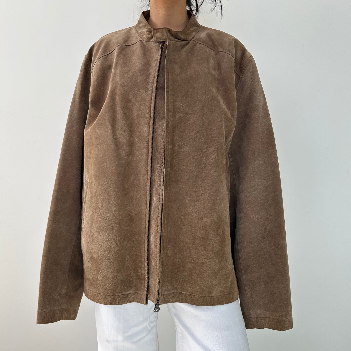 Danier Brown Suede Zip Jacket - X-Large