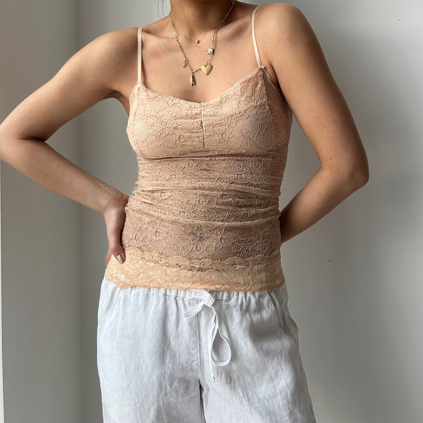 Costa Blanca Nude Lace Cami - X-Small