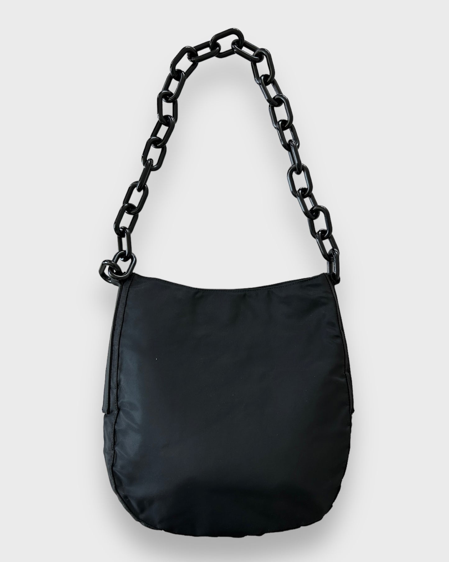 Prada Black Tessuto Chainlink Shoulder Bag