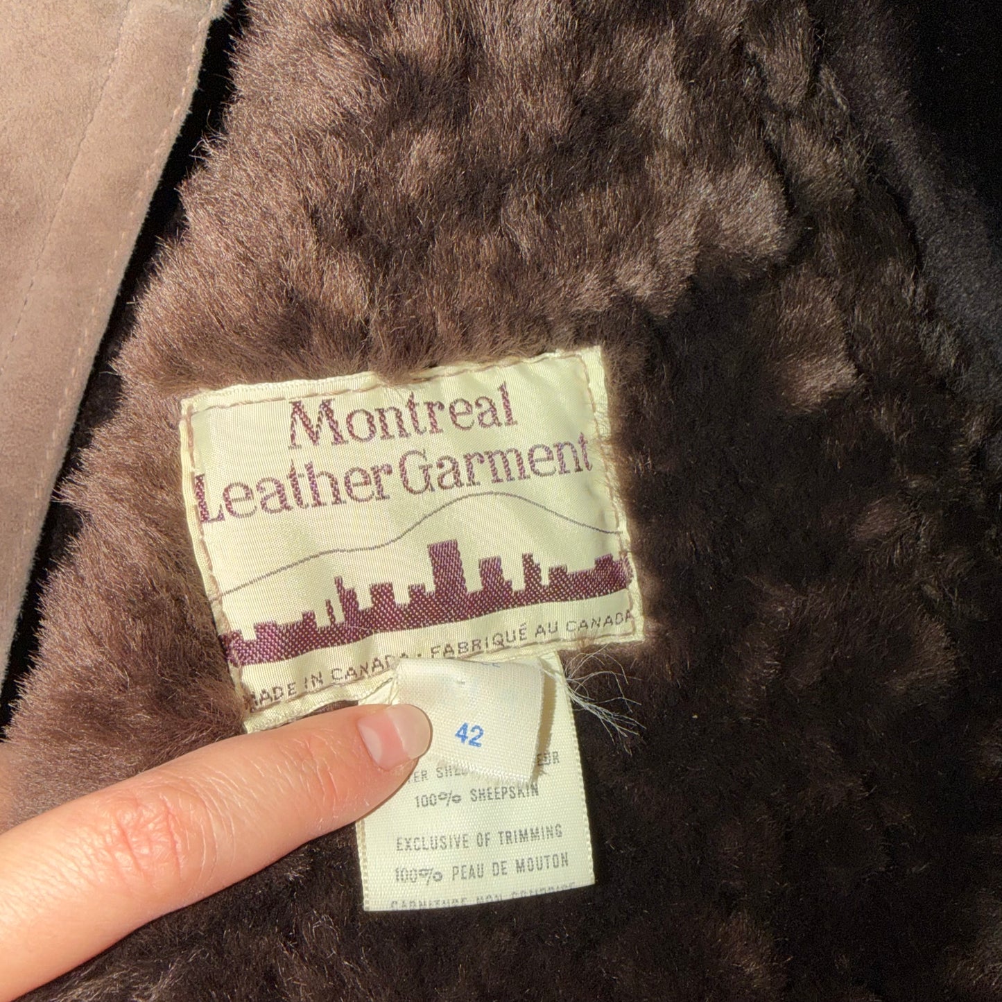 1970s Montreal Leather Garment Brown Sheepskin Coat - X-Large