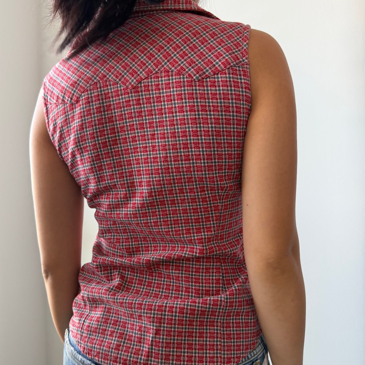 Buffalo David Bitton Red Plaid Sleeveless Shirt - X-Small