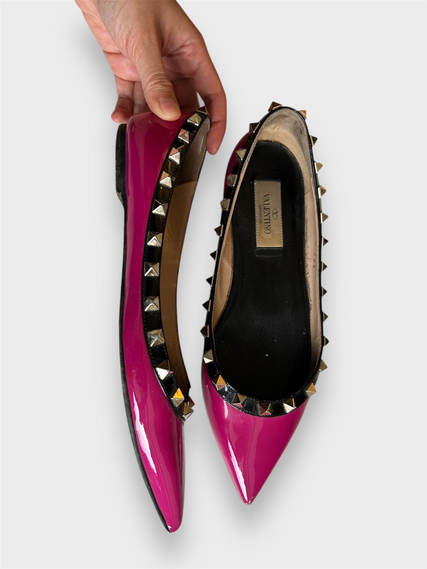 Valentino Garavani Rockstud Patent Leather Ballet Flats - EU 36.5