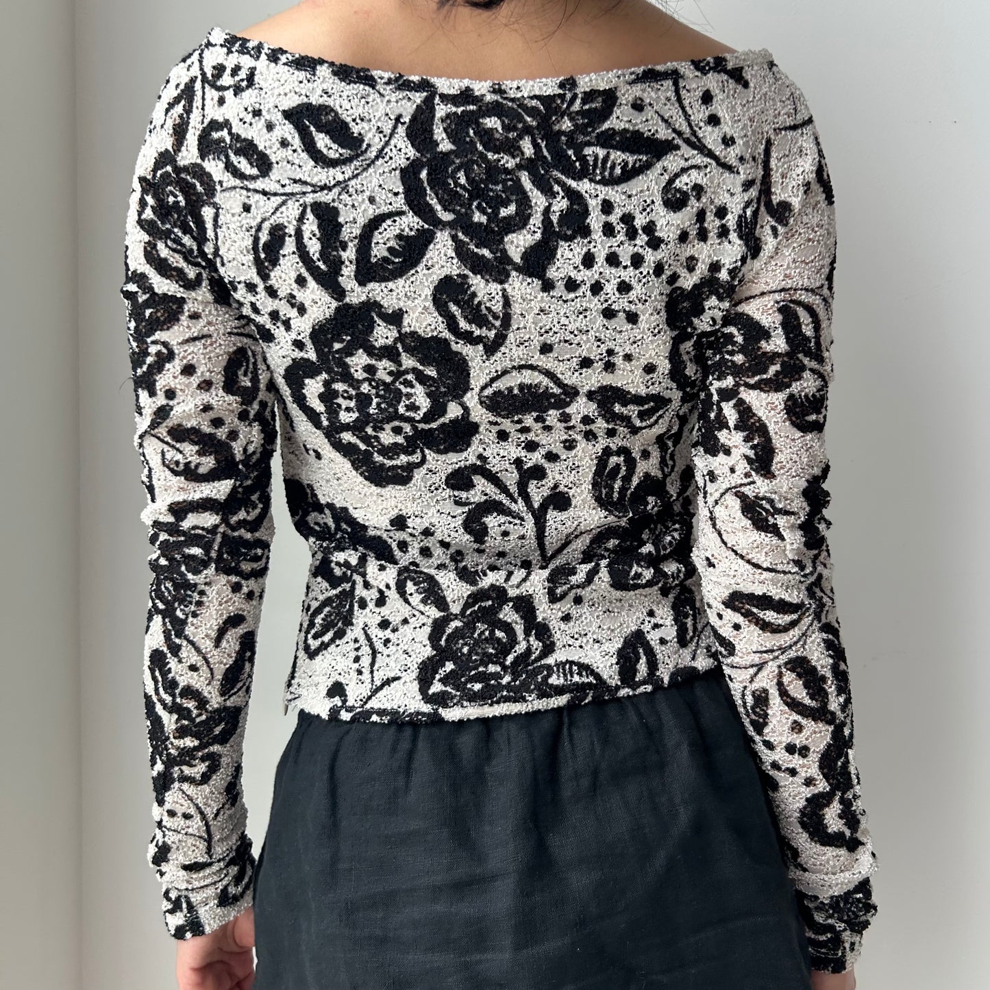 Free People Textured Floral Long Sleeve - X-Small