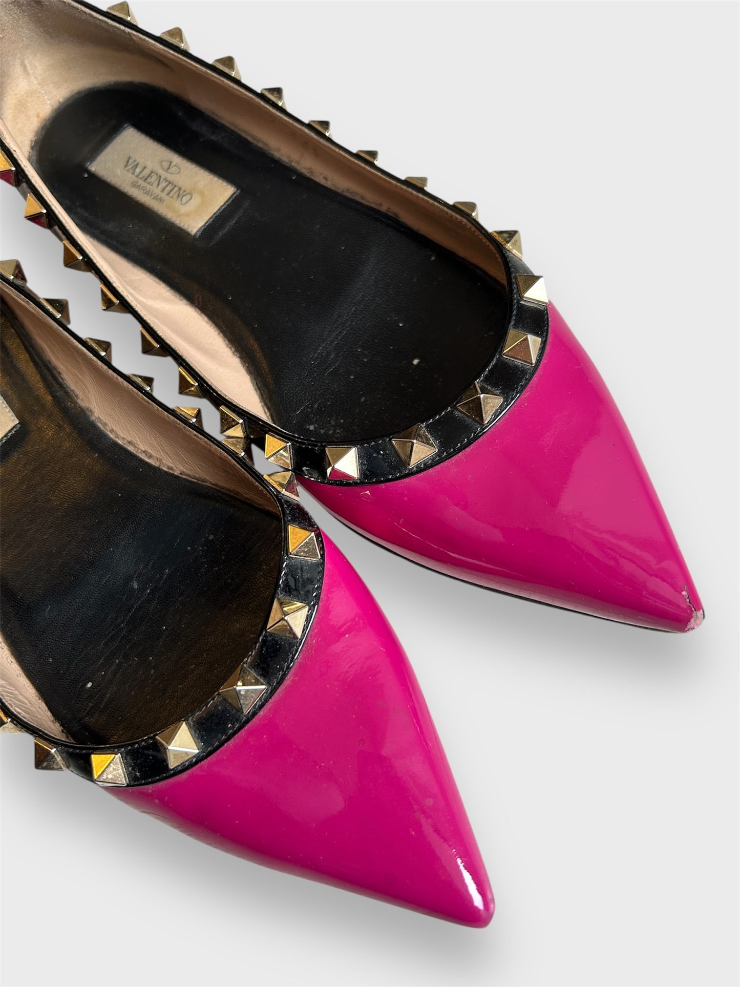 Valentino Garavani Rockstud Patent Leather Ballet Flats - EU 36.5