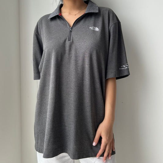 The North Face Grey Short Sleeve Polo Shirt - X-Large