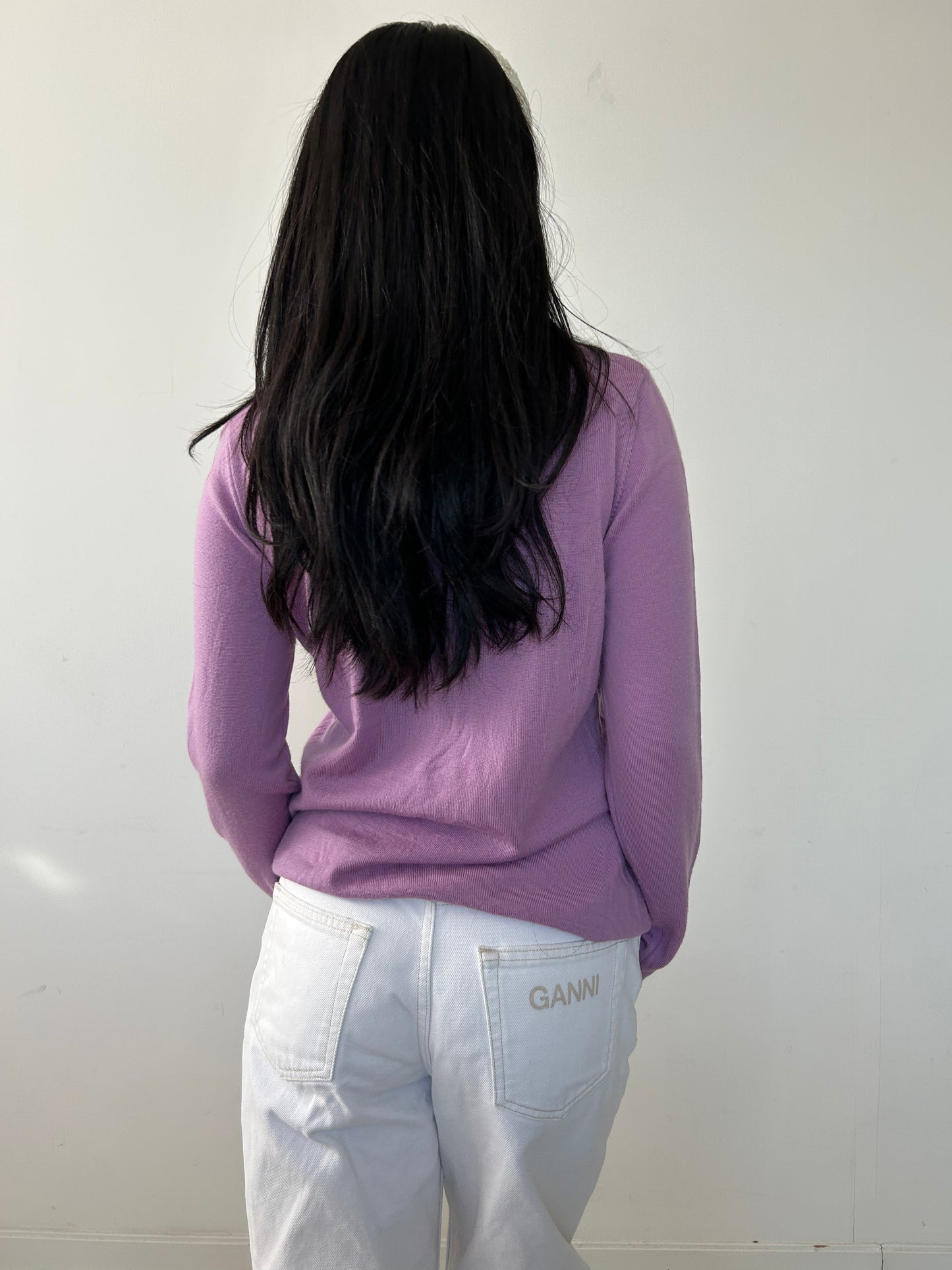 Fabiana Filippi Lilac Mock Neck Wool Knit Jumper - Medium