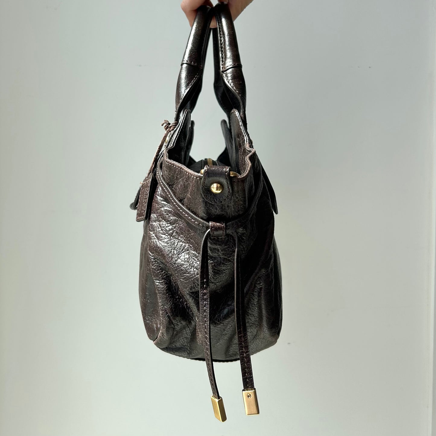 ECCO Brown Leather Carryall Bag