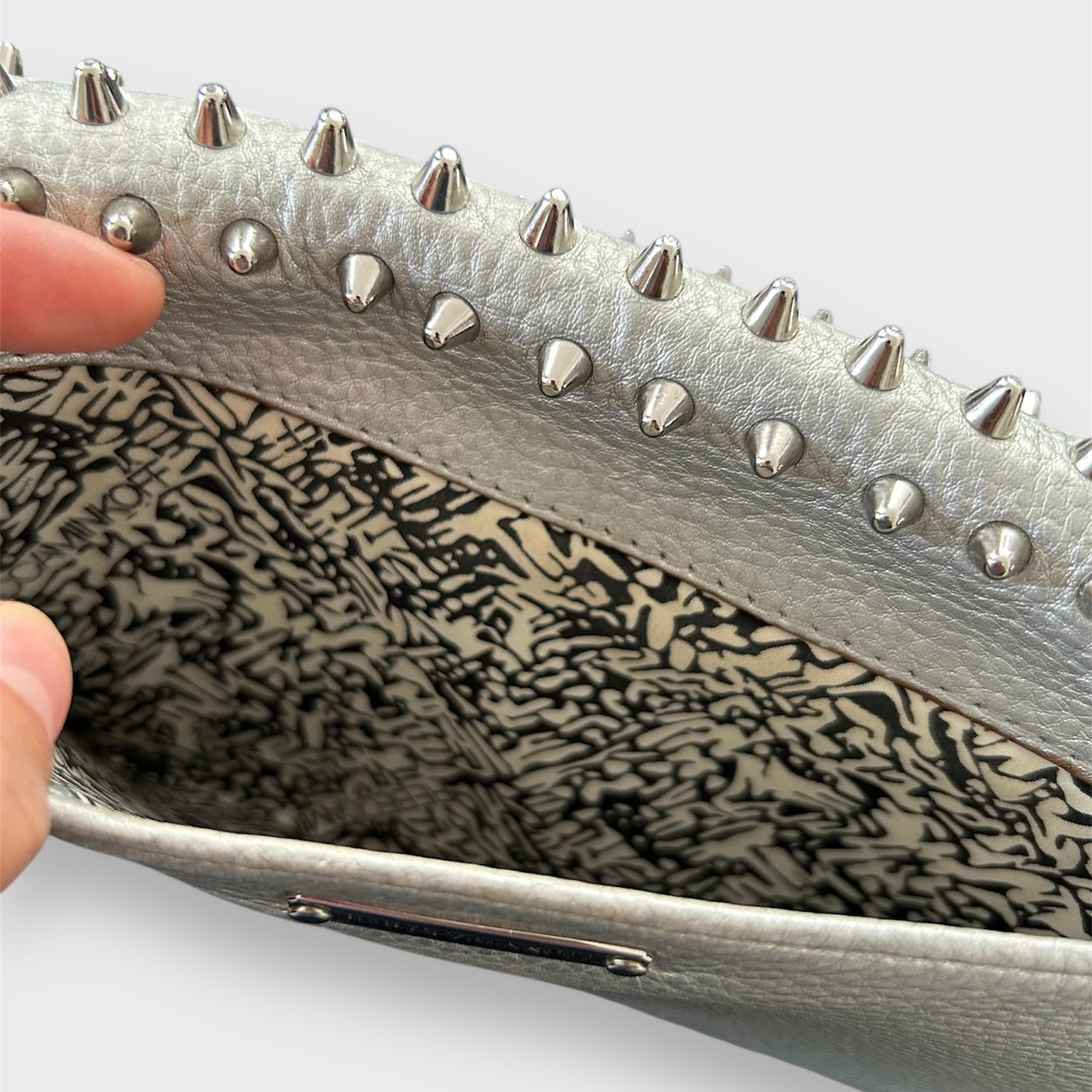 Rebecca Minkoff Silver Studded Envelope Long Wallet with Flap