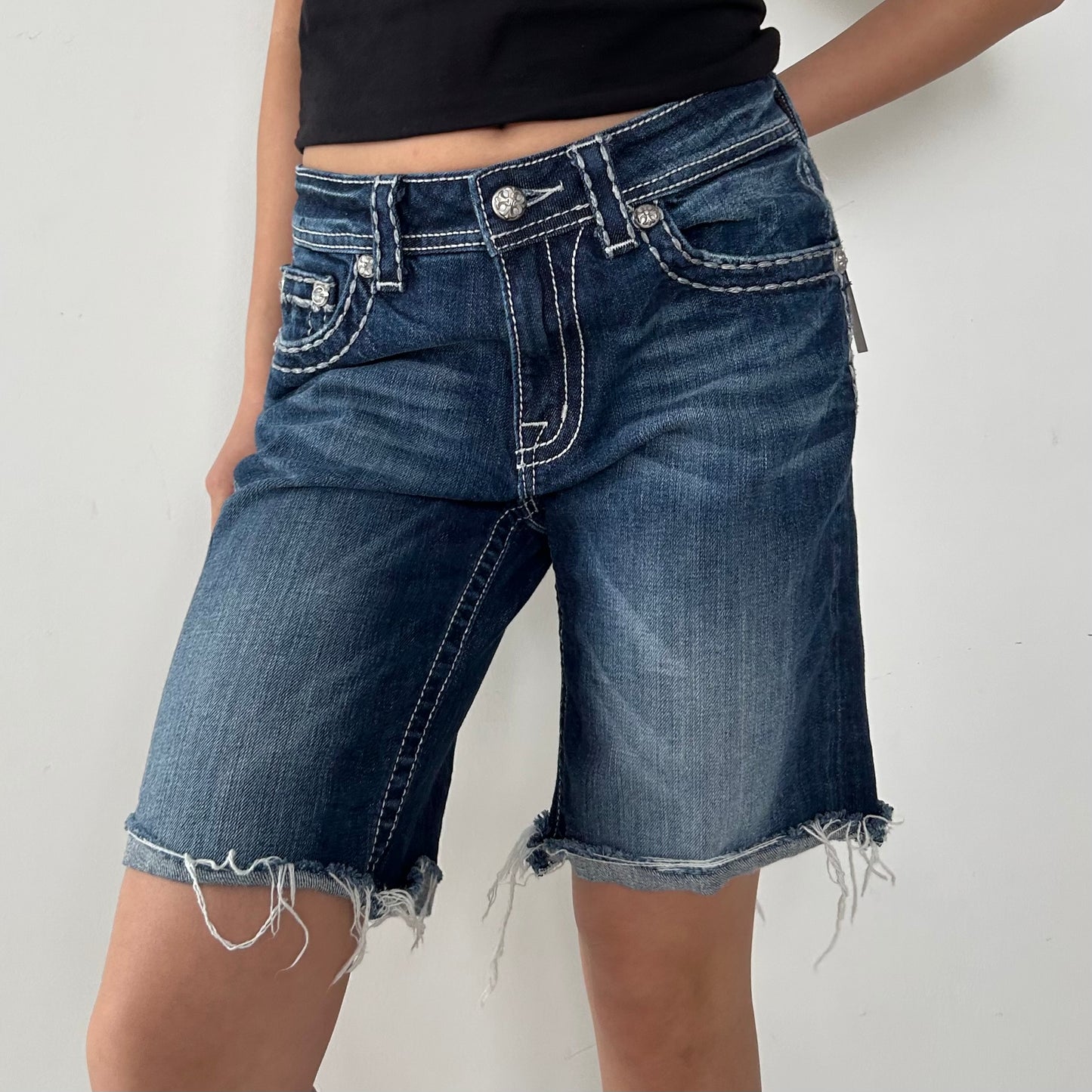 Miss Me Embellished Boyfriend Bermuda - W28