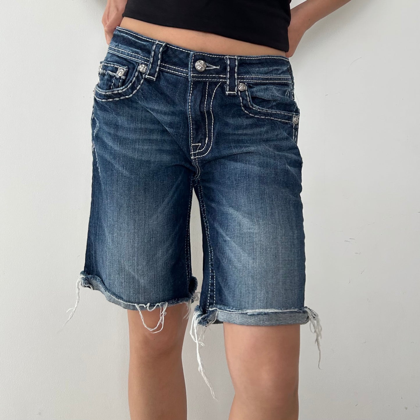 Miss Me Embellished Boyfriend Bermuda - W28