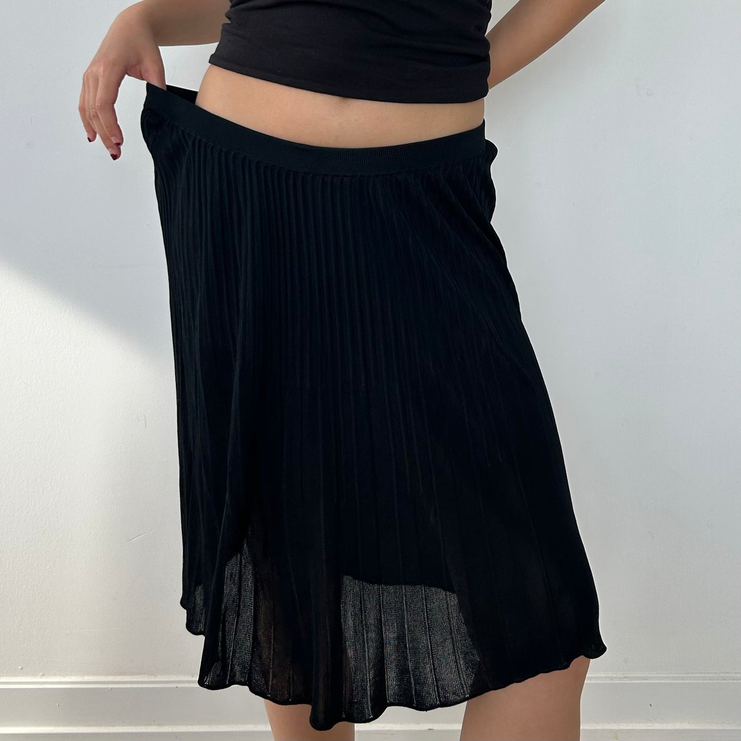 Valentino Garavani Les Tricots Black Pleated Skirt - Large
