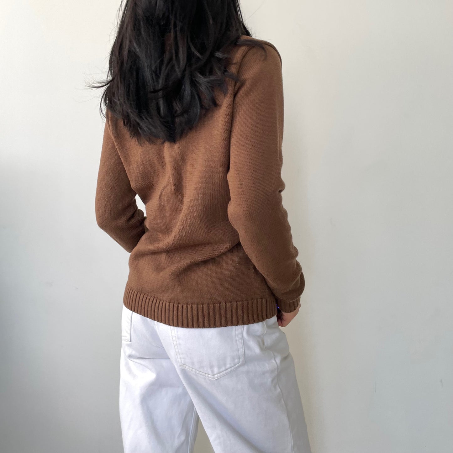 Brandy Melville Brown V-Neck Cardigan - Medium