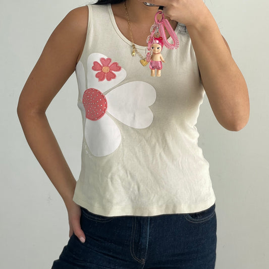 La Senza Girl Beige Flower Graphic Tank - Small/Medium