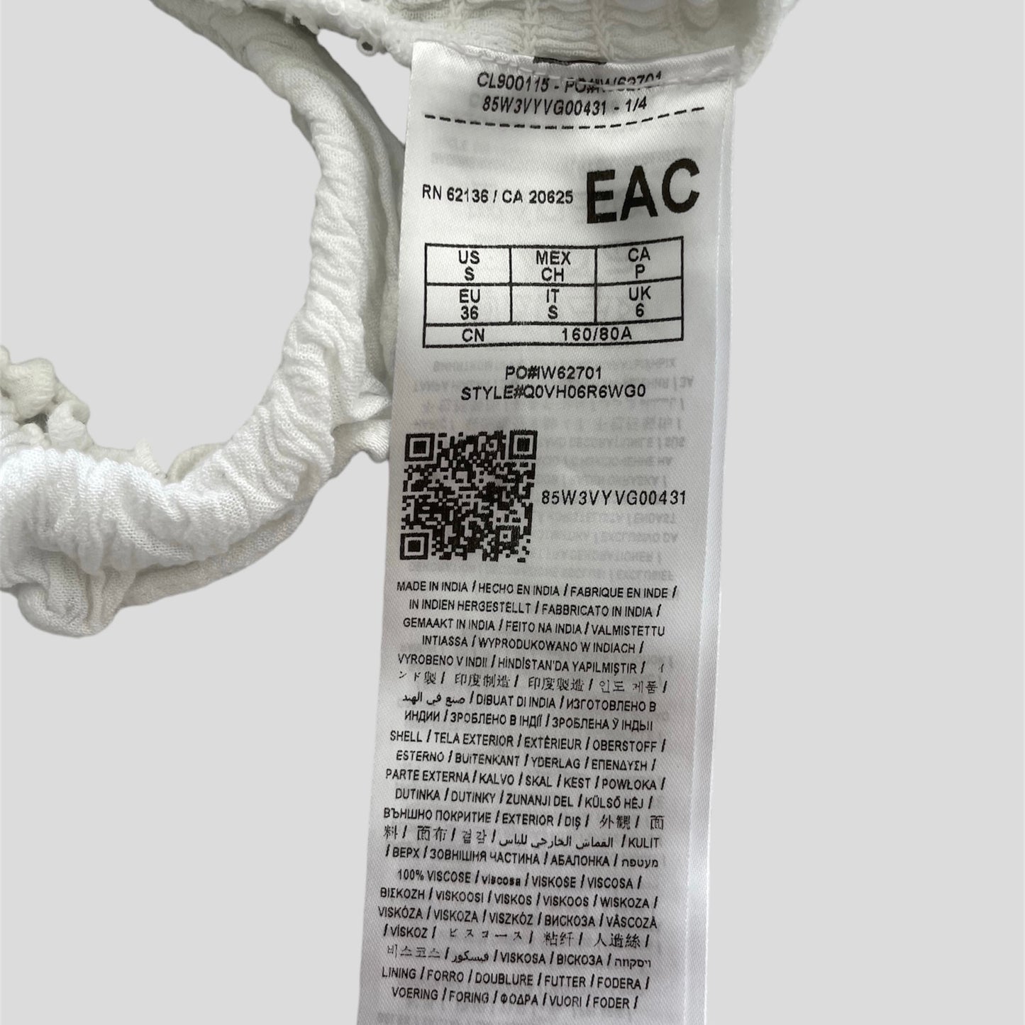 Guess White Milkmaid Style Button Up Shirred Cami Top - Small