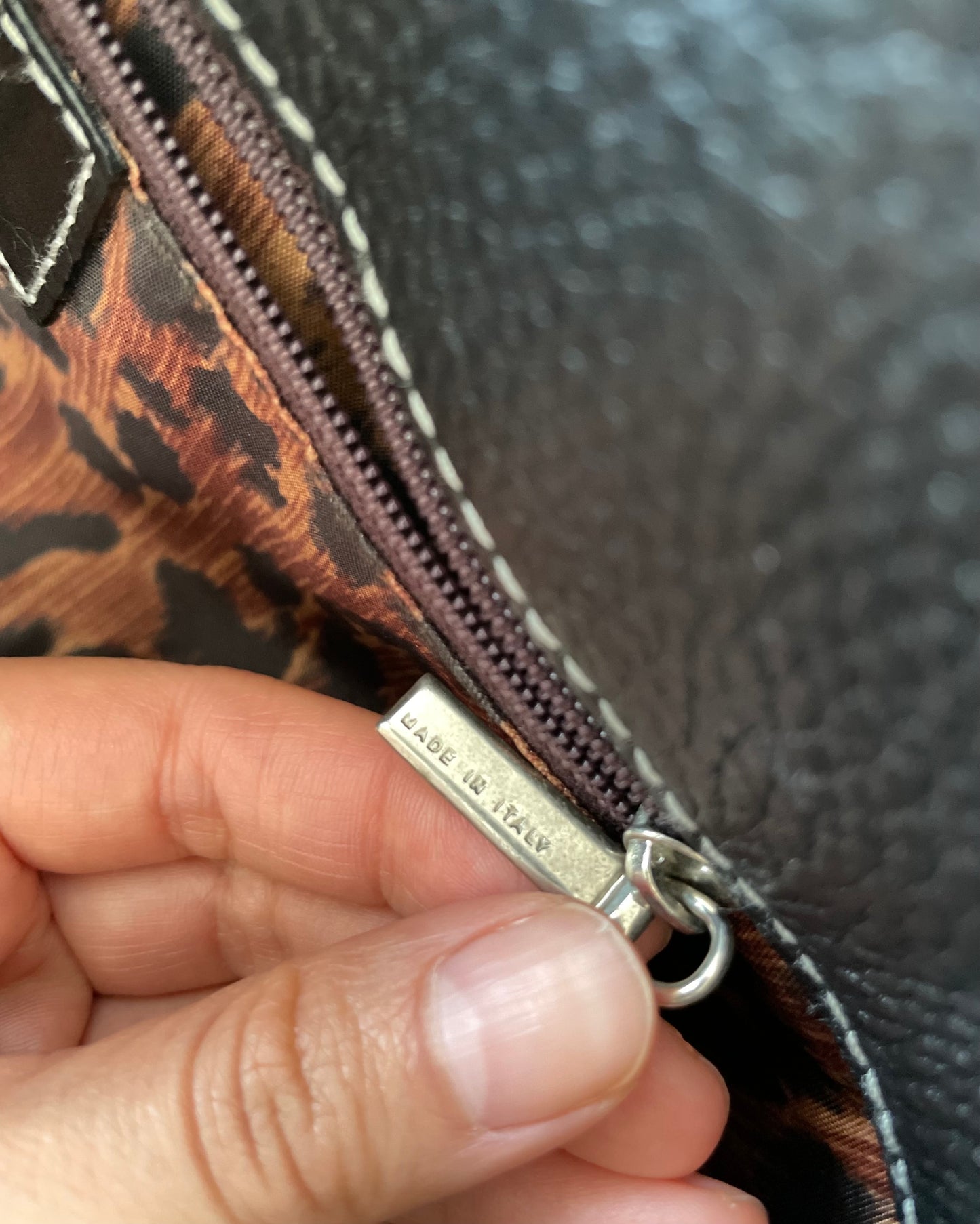 Dolce and Gabbana Black Leather O-Ring Shoulder Bag