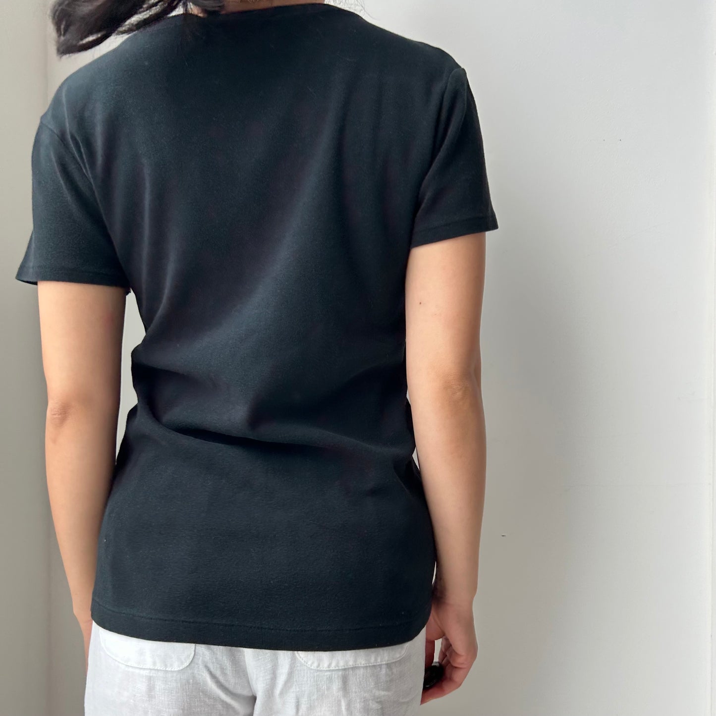 Ralph Lauren Sport Black V Neck Tee - Large