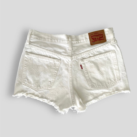 Levi’s 501 White Denim Cutoff Shorts - W28 (Fits Like W30)