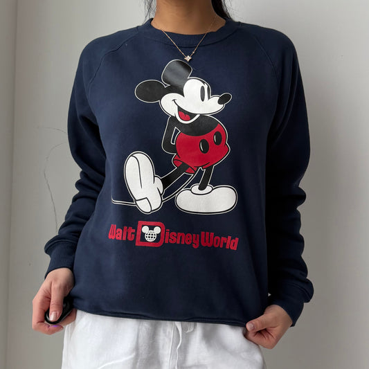 Disney World Mickey Navy Crewneck Sweatshirt - X-Small