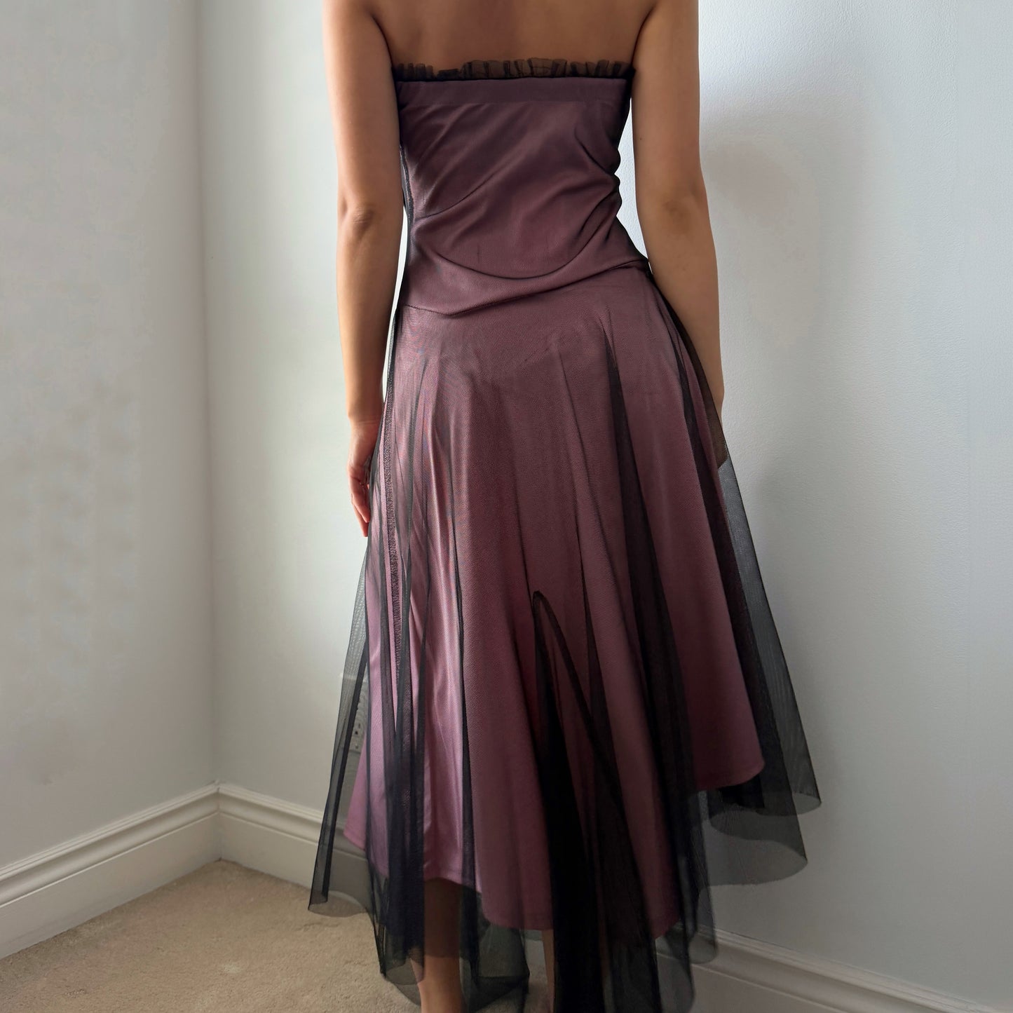 90s Made in Canada Pink Strapless Evening Gown - Medium