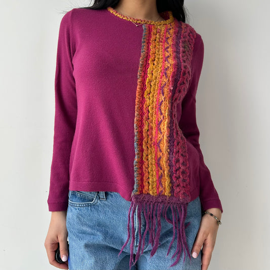 Escorpion Purple Wool Blend Textured Sweater - Medium
