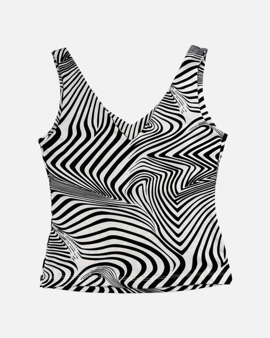 2000s Made in USA Zebra Print V-Neck Tank Top - Large