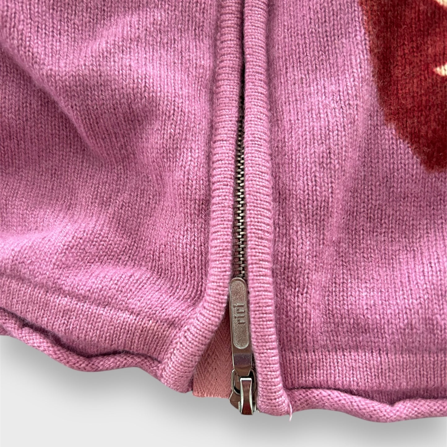 Raw 7 Looney Tunes Tweety Pink Double Zip Cashmere Knit Cardigan - X-Small