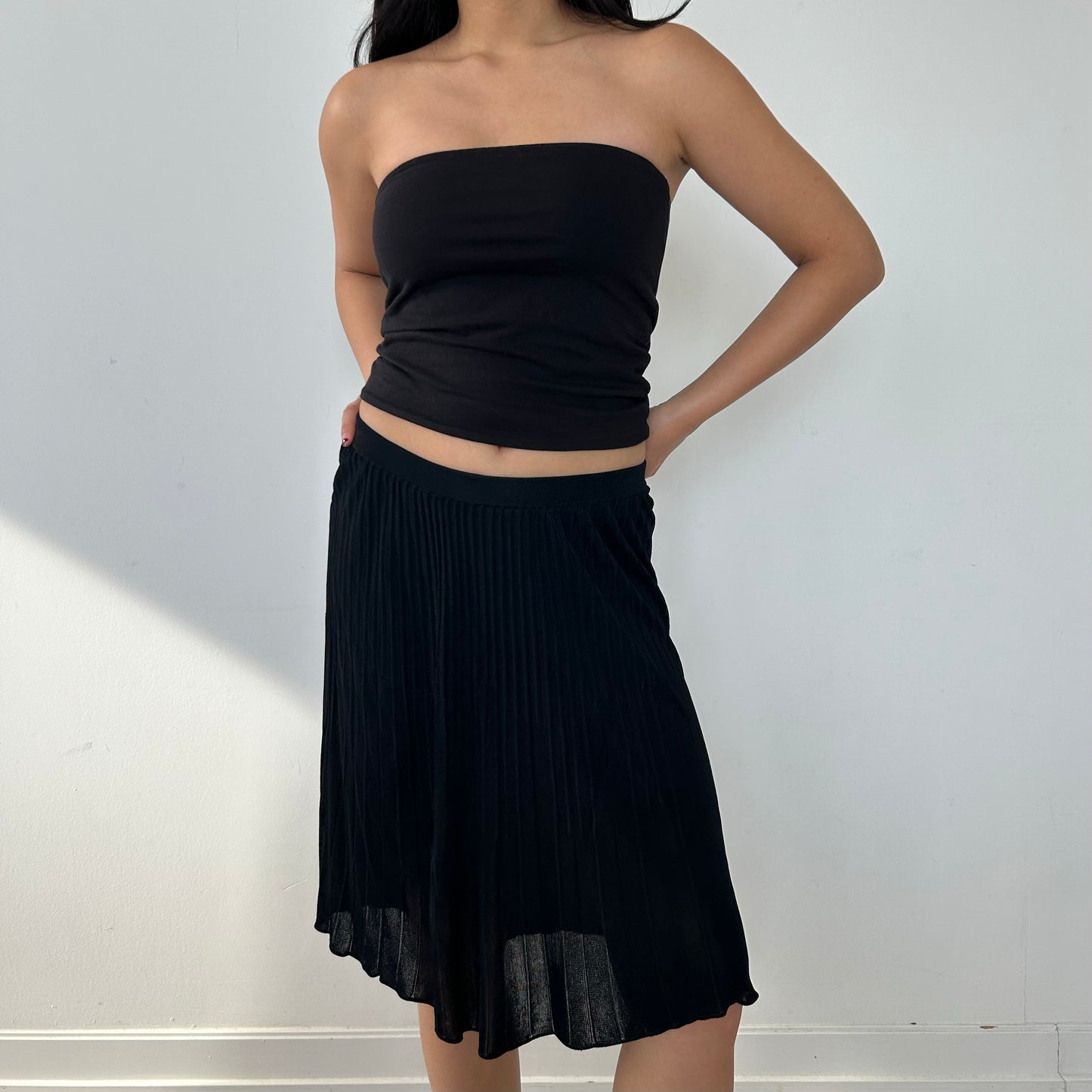 Valentino Garavani Les Tricots Black Pleated Skirt - Large