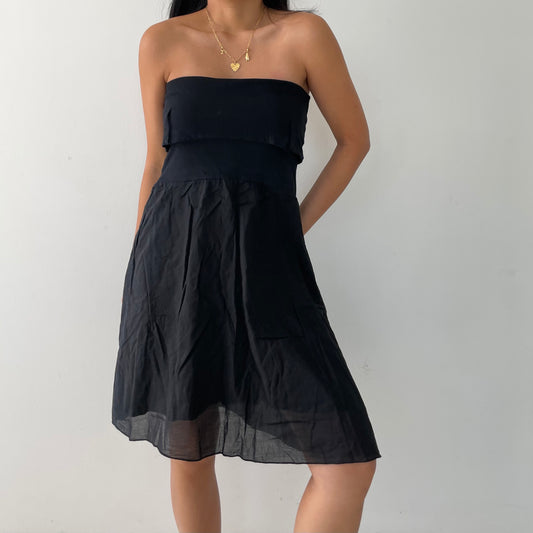 BNWT Manila Grace Black Strapless Dress - Medium