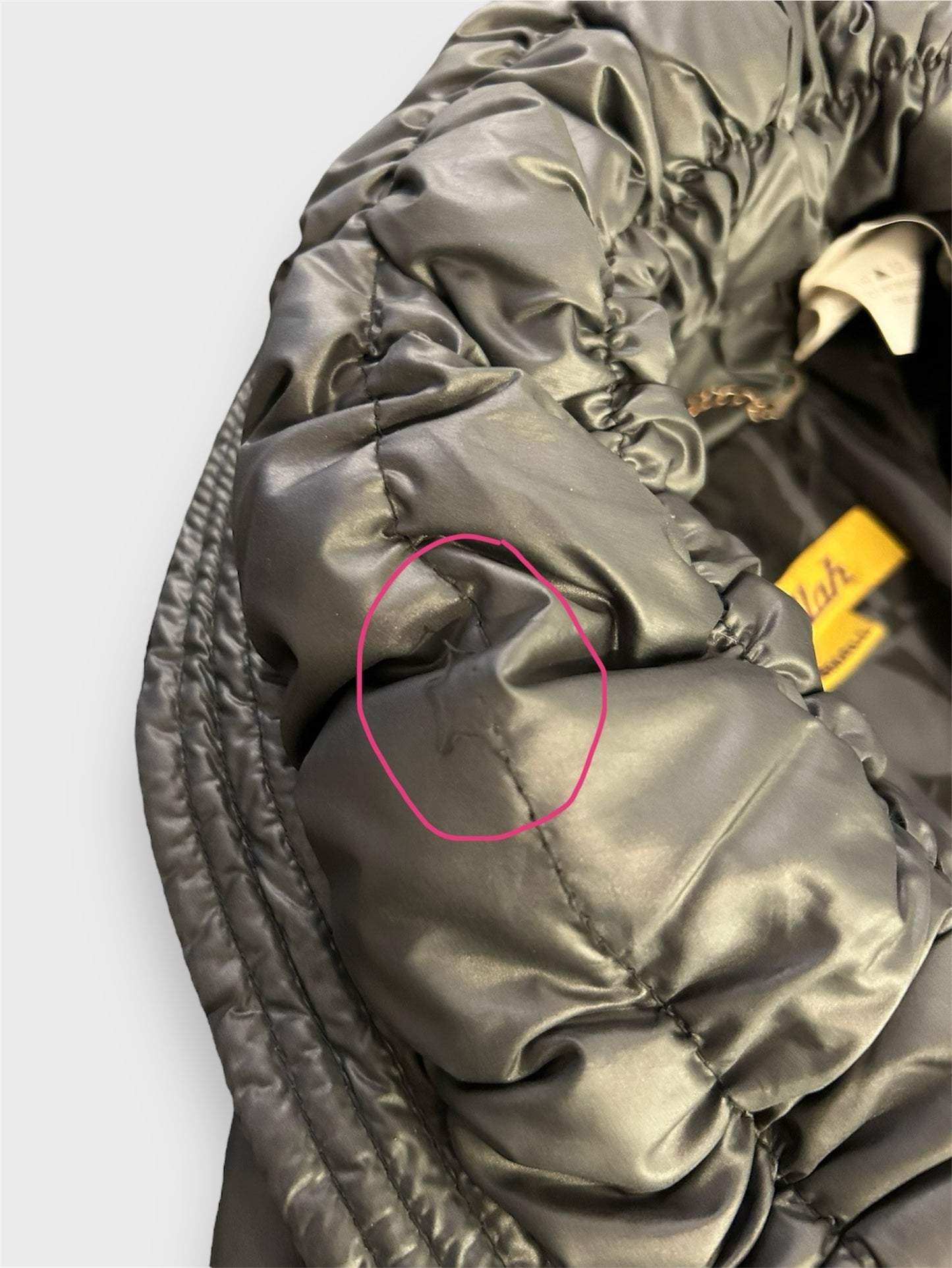 Killah by Miss Sixty Grey Metallic Belted Down Filled Puffer Jacket - Small