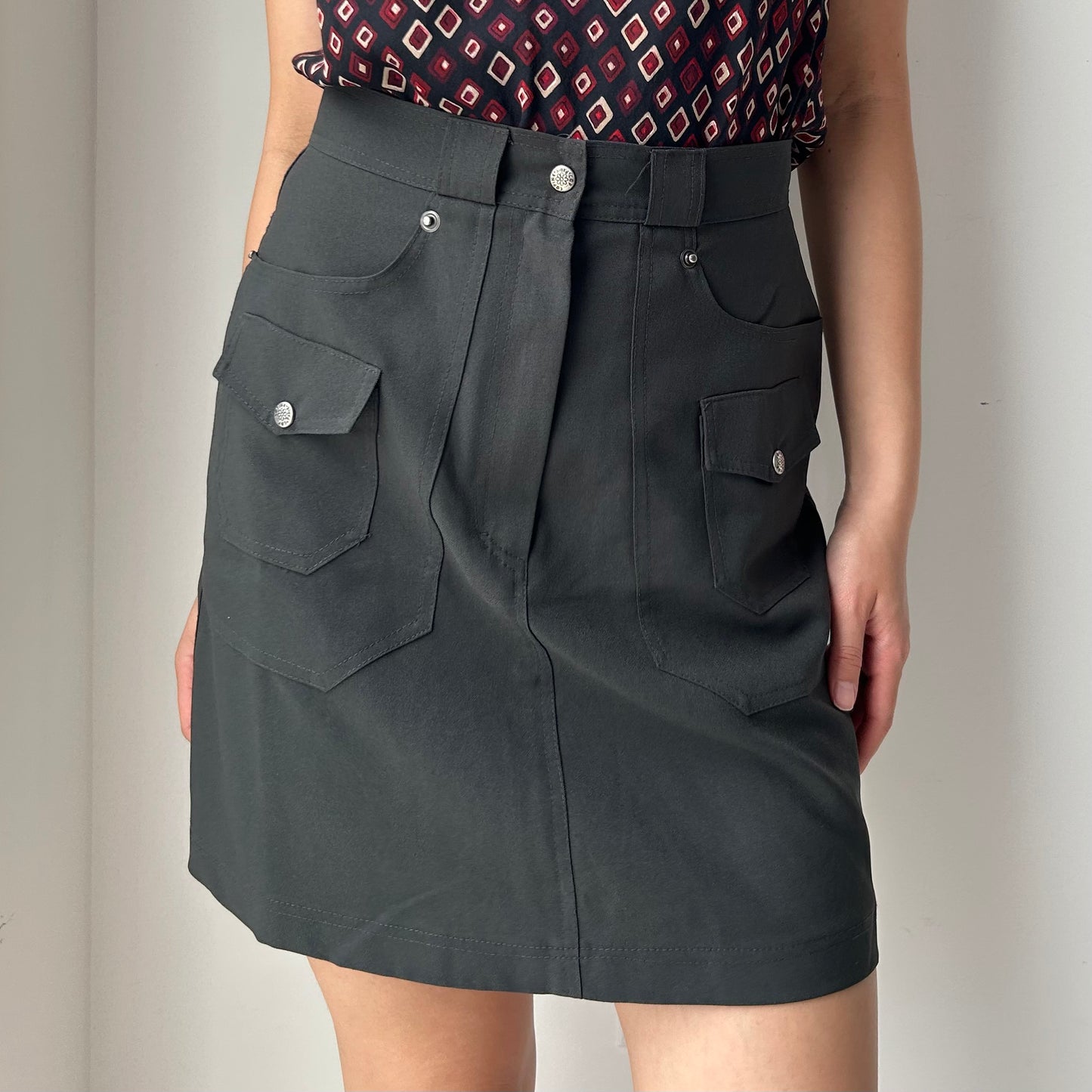 Cop Copine Grey Cargo Mini Skirt - X-Small