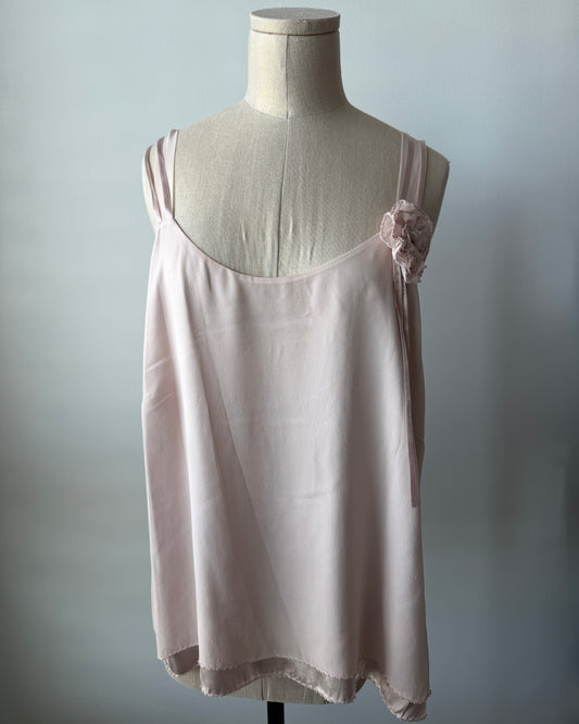 2000s Deadstock Blush Pink Silk Camisole - X-Large