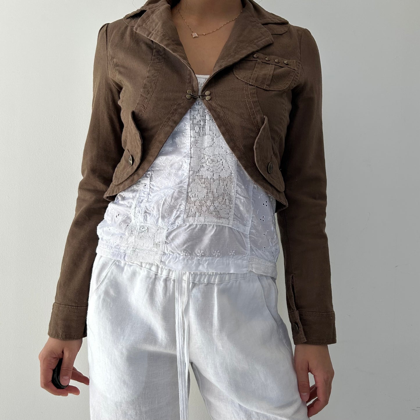 Made in Korea Brown Cropped Blazer - Small