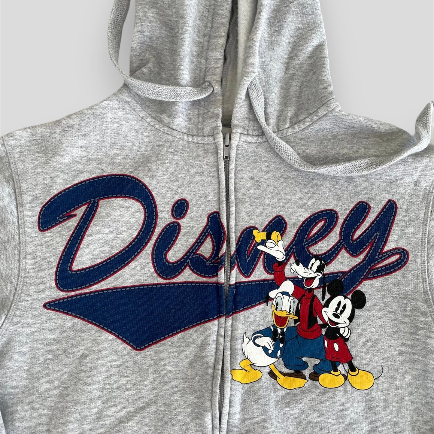 Disney Grey and Navy Graphic Print Zip Up Hoodie - Small