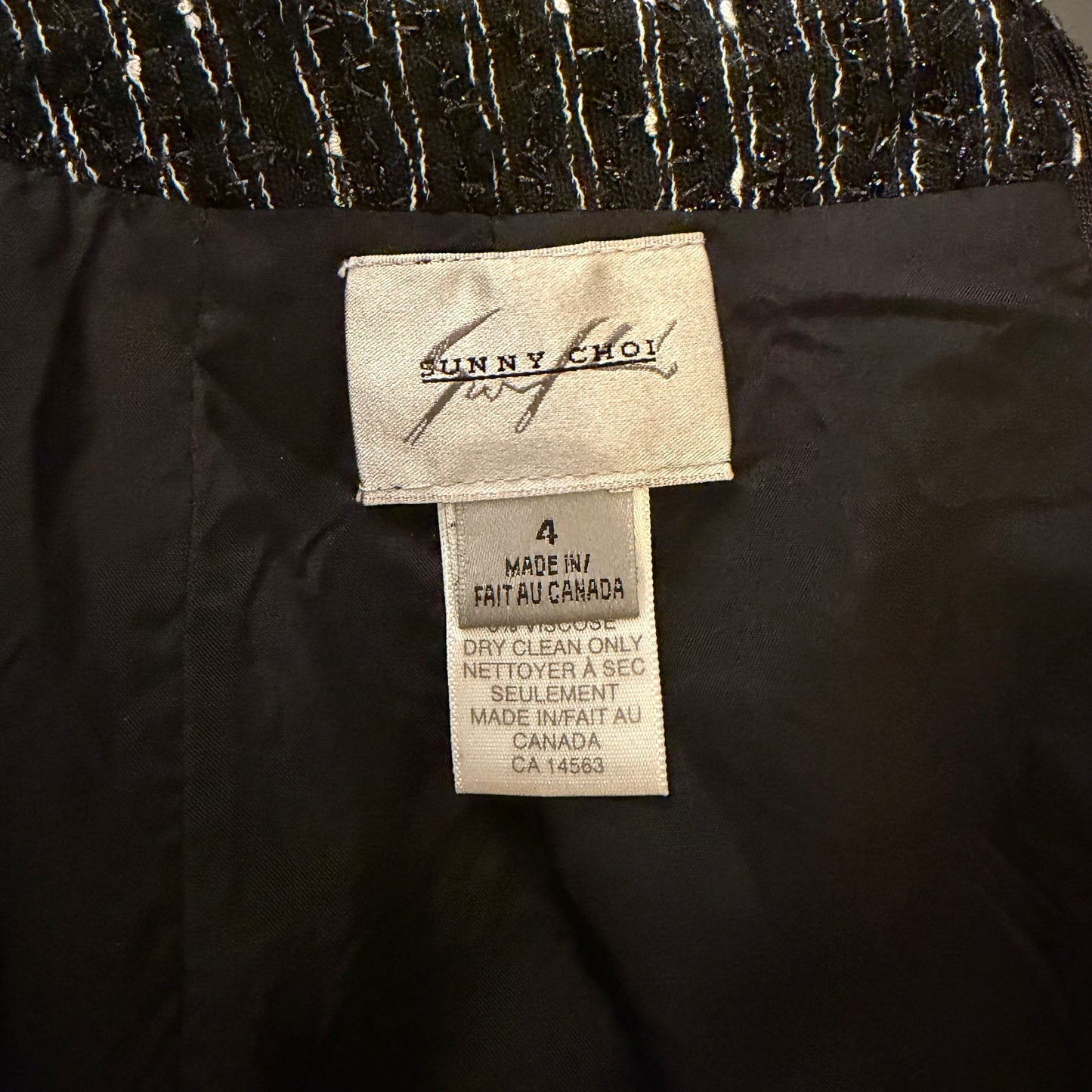 Sunny Choi Black Striped Wool Skirt - Small