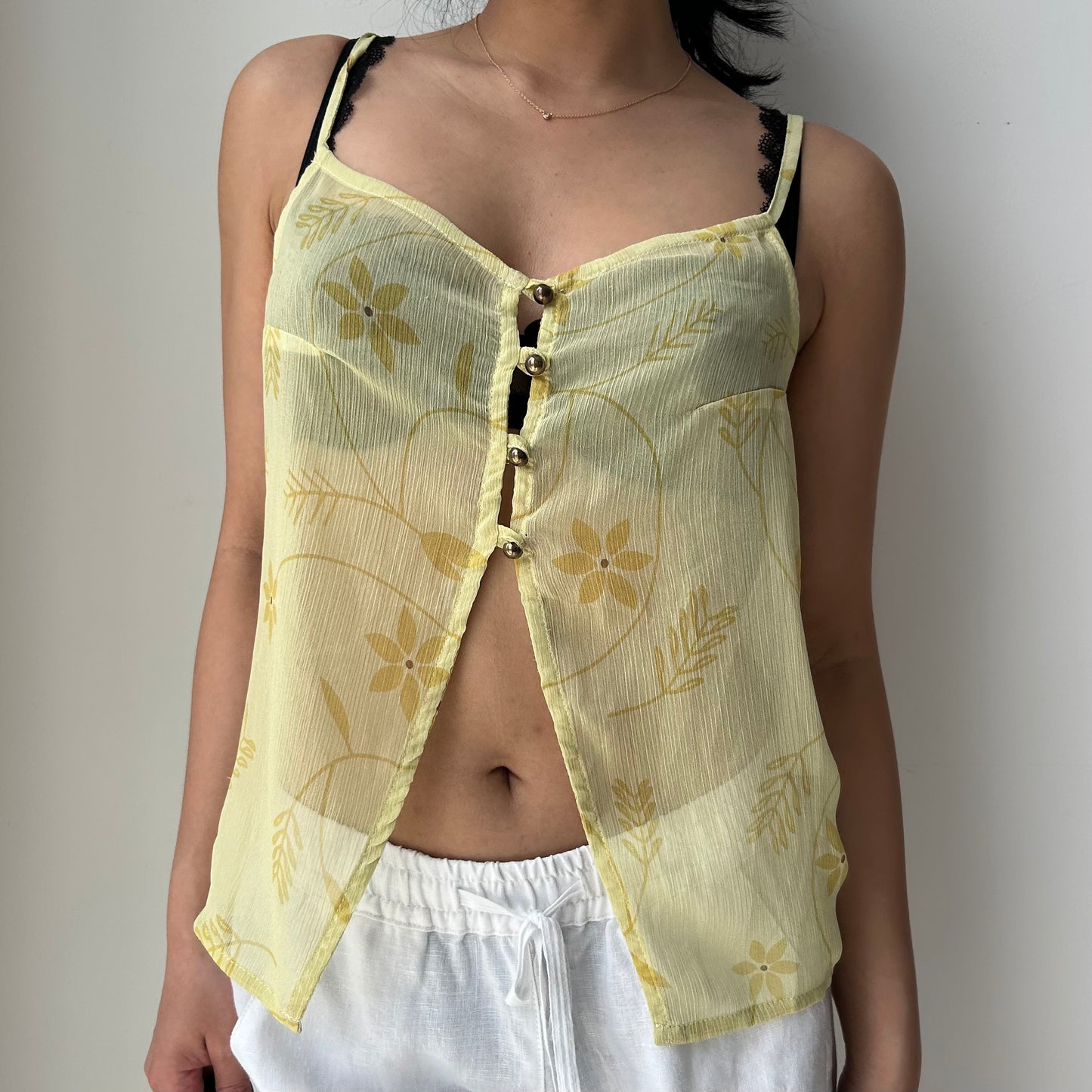 Musier Paris Sheer Open Front Tank - Medium