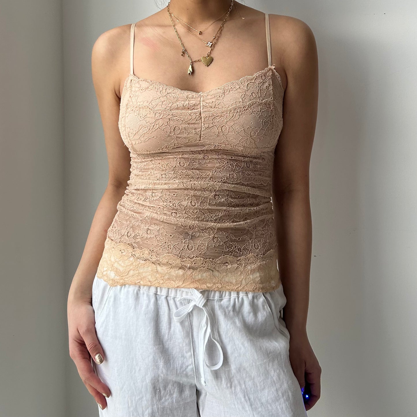 Costa Blanca Nude Lace Cami - X-Small